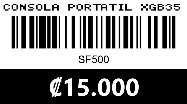 Código de barras de CONSOLA PORTATIL XGB35