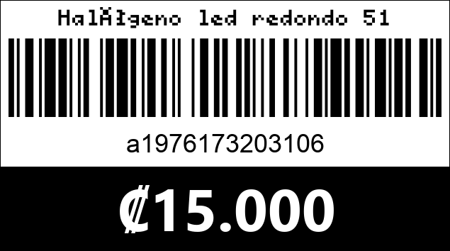 Código de barras de Halógeno led redondo 51w.