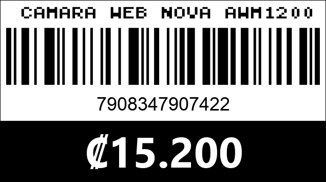 Código de barras de  CAMARA WEB NOVA AWM12002001C HD 1080P LENTE 5P USB-A 2.0 NEG
