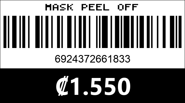 Código de barras de MASK PEEL OFF
