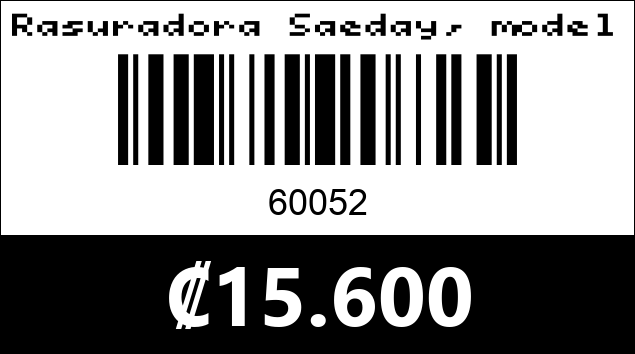 Código de barras de Rasuradora Saeday, modelo: SD-615. 
