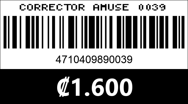 Código de barras de CORRECTOR AMUSE 0039