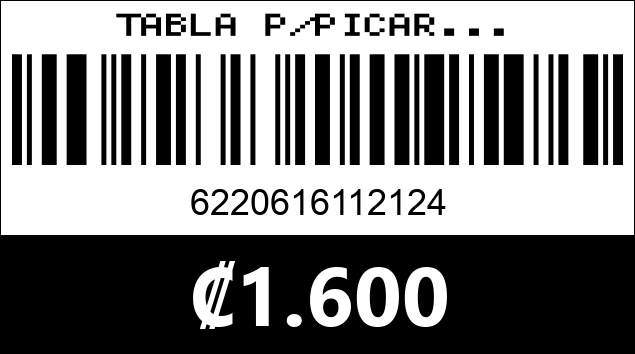 Código de barras de TABLA P/PICAR...