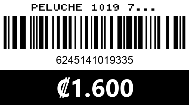 Código de barras de PELUCHE 1019 7...
