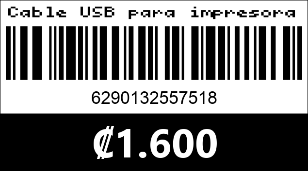 Código de barras de Cable USB para impresora de 3 metros.