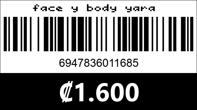 Código de barras de face y body yara 