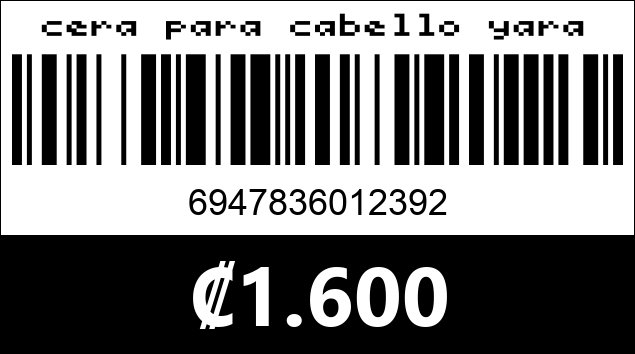 Código de barras de cera para cabello yara