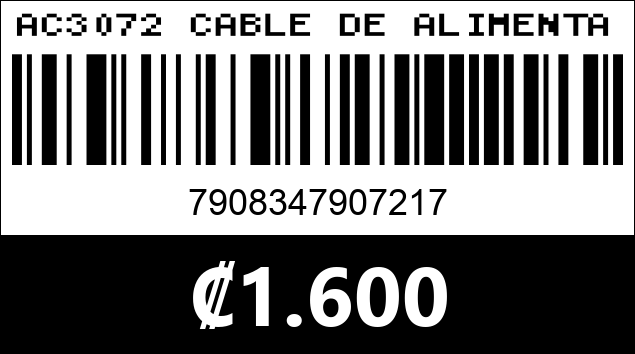 Código de barras de AC3072 CABLE DE ALIMENTACIÓN PARA IMPRESORAS USB-A 2.0 A USB-B NOV