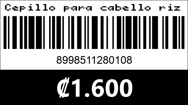 Código de barras de Cepillo para cabello rizado. : 