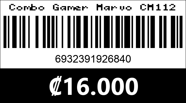 Código de barras de Combo Gamer Marvo CM112