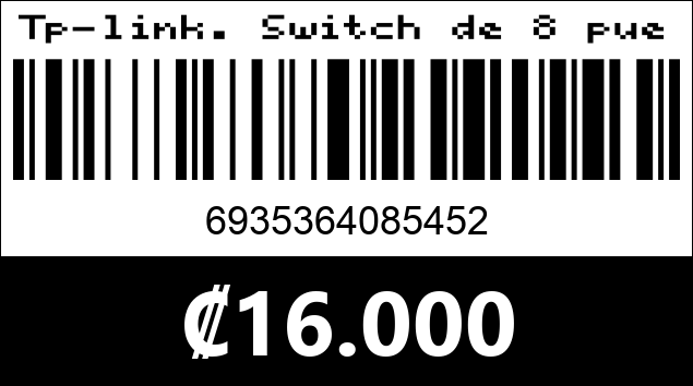 Código de barras de Tp-link. Switch de 8 puertos. LS108G