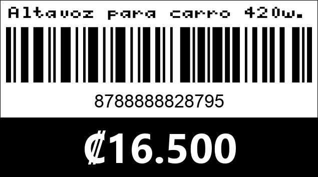 Código de barras de Altavoz para carro 420w. Pervoi  XS-FB1630