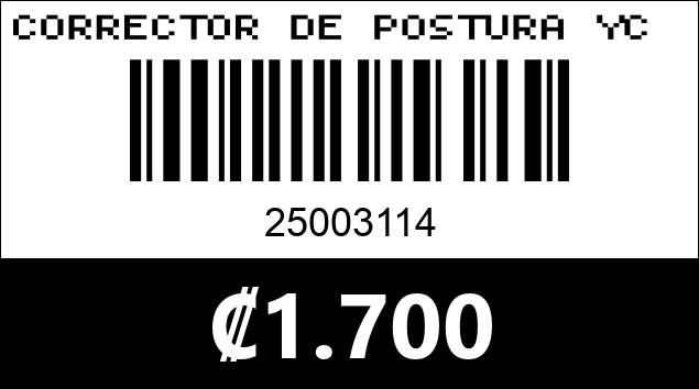 Código de barras de CORRECTOR DE POSTURA YC 8016