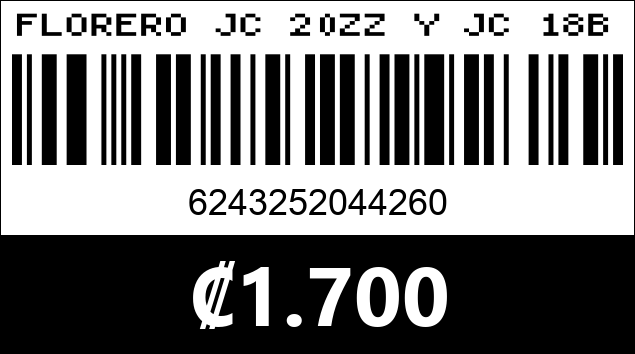 Código de barras de FLORERO JC 20ZZ Y JC 18BF 18CM...