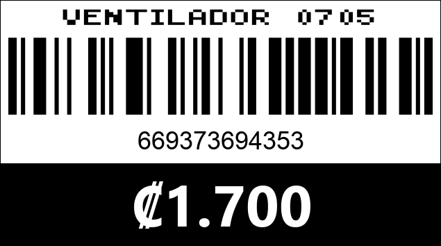 Código de barras de VENTILADOR 0705