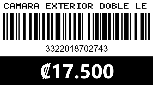 Código de barras de CAMARA EXTERIOR DOBLE LENTE. COD 70274