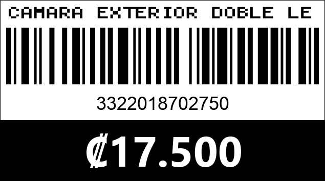 Código de barras de CAMARA EXTERIOR DOBLE LENTE. COD 70275