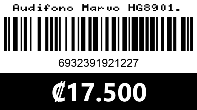 Código de barras de Audifono Marvo HG8901.