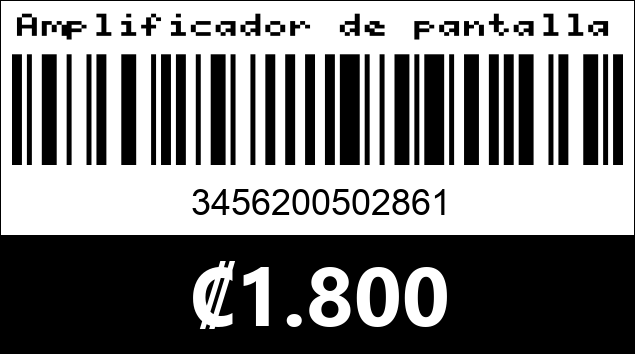 Código de barras de Amplificador de pantalla, para celular. 
