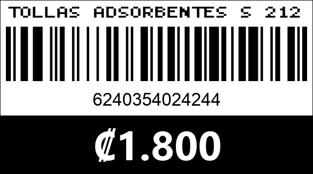 Código de barras de TOLLAS ADSORBENTES S 2124...