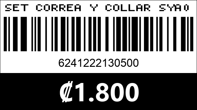 Código de barras de SET CORREA Y COLLAR SYA0501...