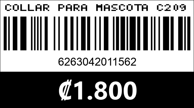 Código de barras de COLLAR PARA MASCOTA C209-3.5...