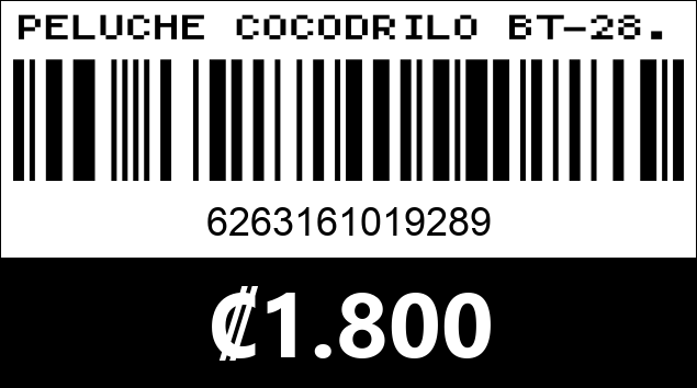 Código de barras de PELUCHE COCODRILO BT-28...