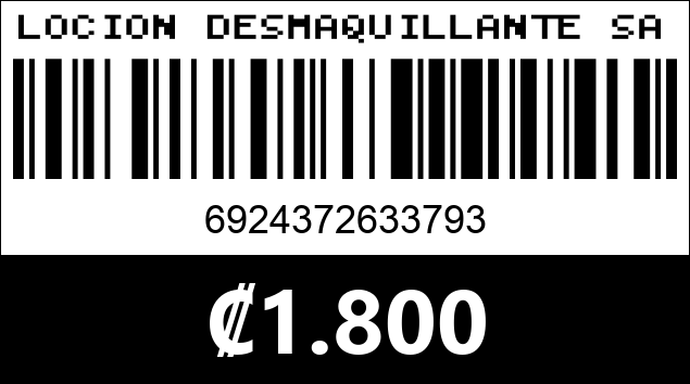 Código de barras de LOCION DESMAQUILLANTE SAC142