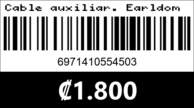 Código de barras de Cable auxiliar. Earldom . 2M