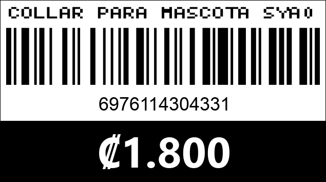 Código de barras de COLLAR PARA MASCOTA SYA0433...