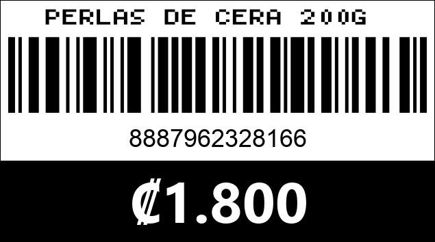 Código de barras de PERLAS DE CERA 200G 