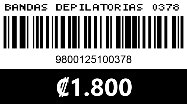 Código de barras de BANDAS DEPILATORIAS 0378