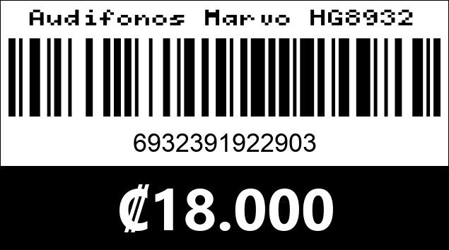 Código de barras de Audifonos Marvo HG8932