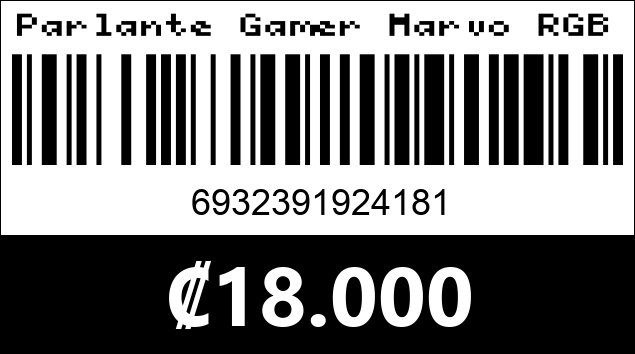 Código de barras de Parlante Gamer Marvo RGB SG-235