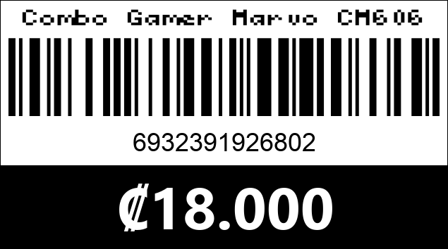 Código de barras de Combo Gamer Marvo CM606