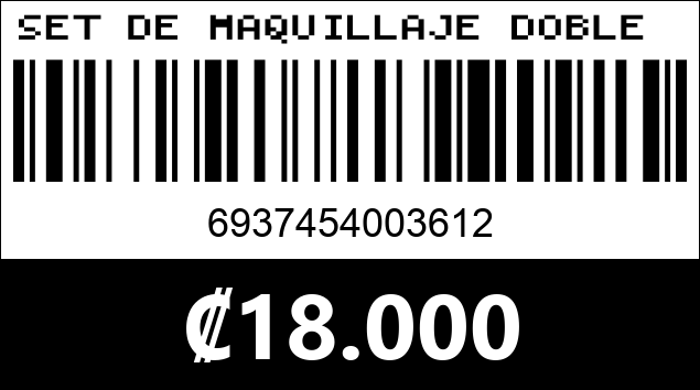 Código de barras de SET DE MAQUILLAJE DOBLE KC1509