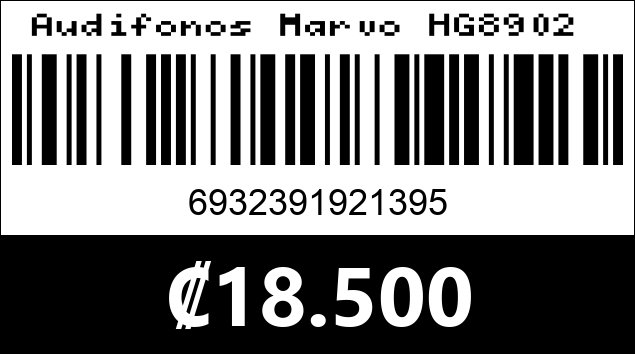 Código de barras de Audifonos Marvo HG8902 