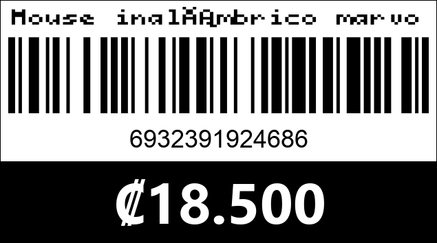 Código de barras de Mouse inalámbrico marvo, gamer M729w