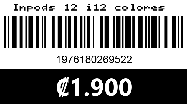 Código de barras de Inpods 12 i12 colores 