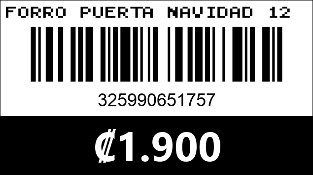 Código de barras de FORRO PUERTA NAVIDAD 12 90X210CM