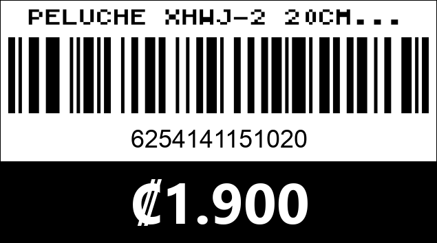 Código de barras de PELUCHE XHWJ-2 20CM...