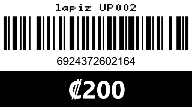 Código de barras de lapiz UP002