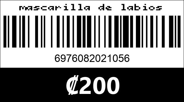 Código de barras de mascarilla de labios