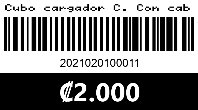 Código de barras de Cubo cargador C. Con cable. WC-35