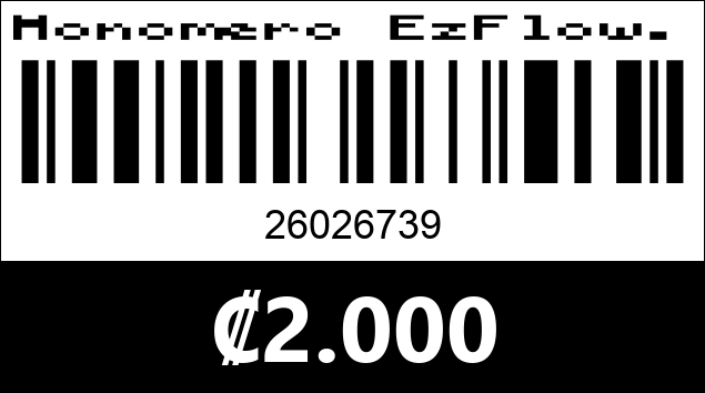 Código de barras de Monomero EzFlow.