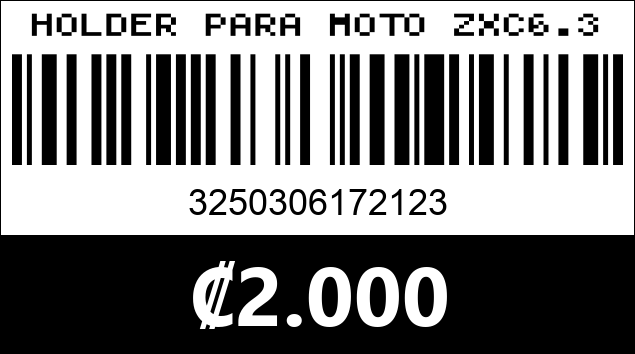 Código de barras de HOLDER PARA MOTO ZXC6.3