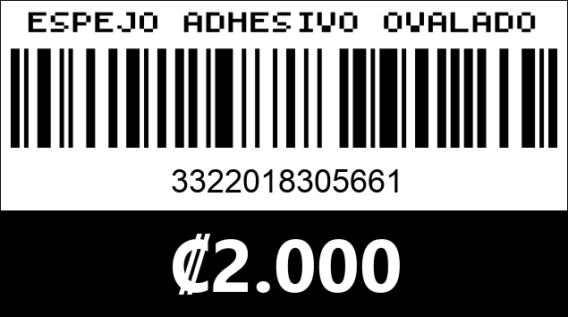 Código de barras de ESPEJO ADHESIVO OVALADO