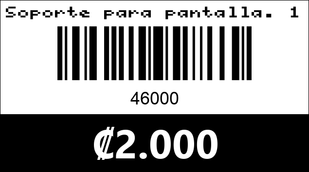 Código de barras de Soporte para pantalla. 14" a 42".