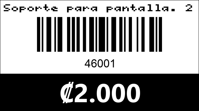 Código de barras de Soporte para pantalla. 26"  63"