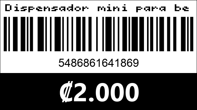 Código de barras de Dispensador mini para bebidas.